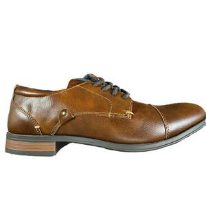 London Underground Boys Dress Shoes Oxford Lace up Brown School Dance 5.5‎